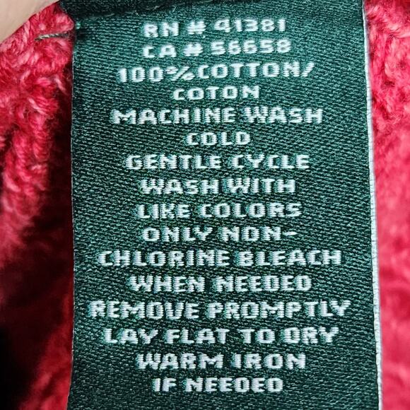 Ralph Lauren Black Label Women’s XLARGE Cable-Knit Sweater Red Cotton Luxury - Picture 9 of 12